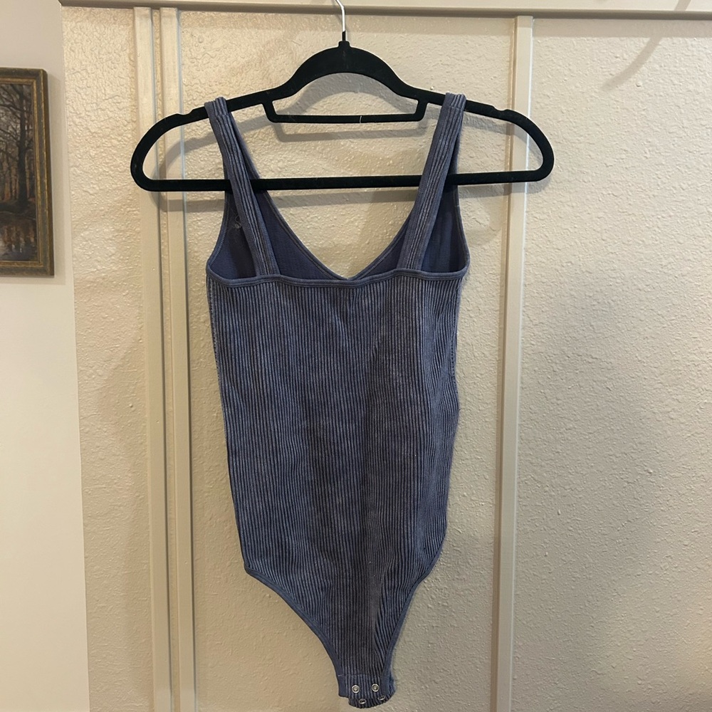 Blue Ribbed bodysuit - Picture 2 of 3